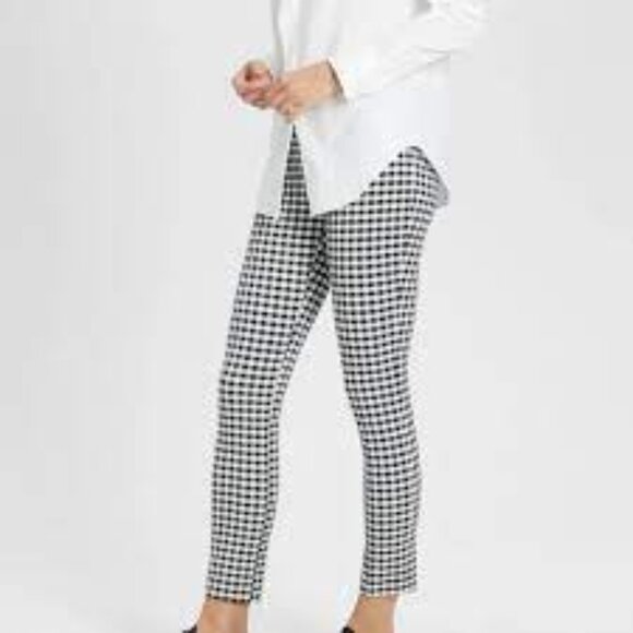 Free People Pants - Free People Pants Womens 8 White Black Gingham Crop Side Zip Ankle (28x26)